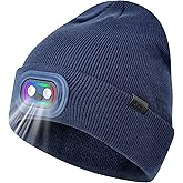 OKKLE Beanie with Headlamp Beanie with Light LED Winter Stocking Cap Knit Hats for Men Women