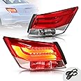 YUANZHENG LED Tail Lights for [Honda Accord Inspire 8th Gen Sedan 2008 2009 2010 2011 2012 ] YAB-YG-0196, 2 PCS (Red & Clear)