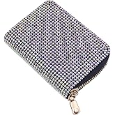 Eilova Orityle Women's Rhinestone Credit Card Holder Fashion Zipper RFID Card Case Organizer Bling Sparkle Slim Small Pouch Wallet