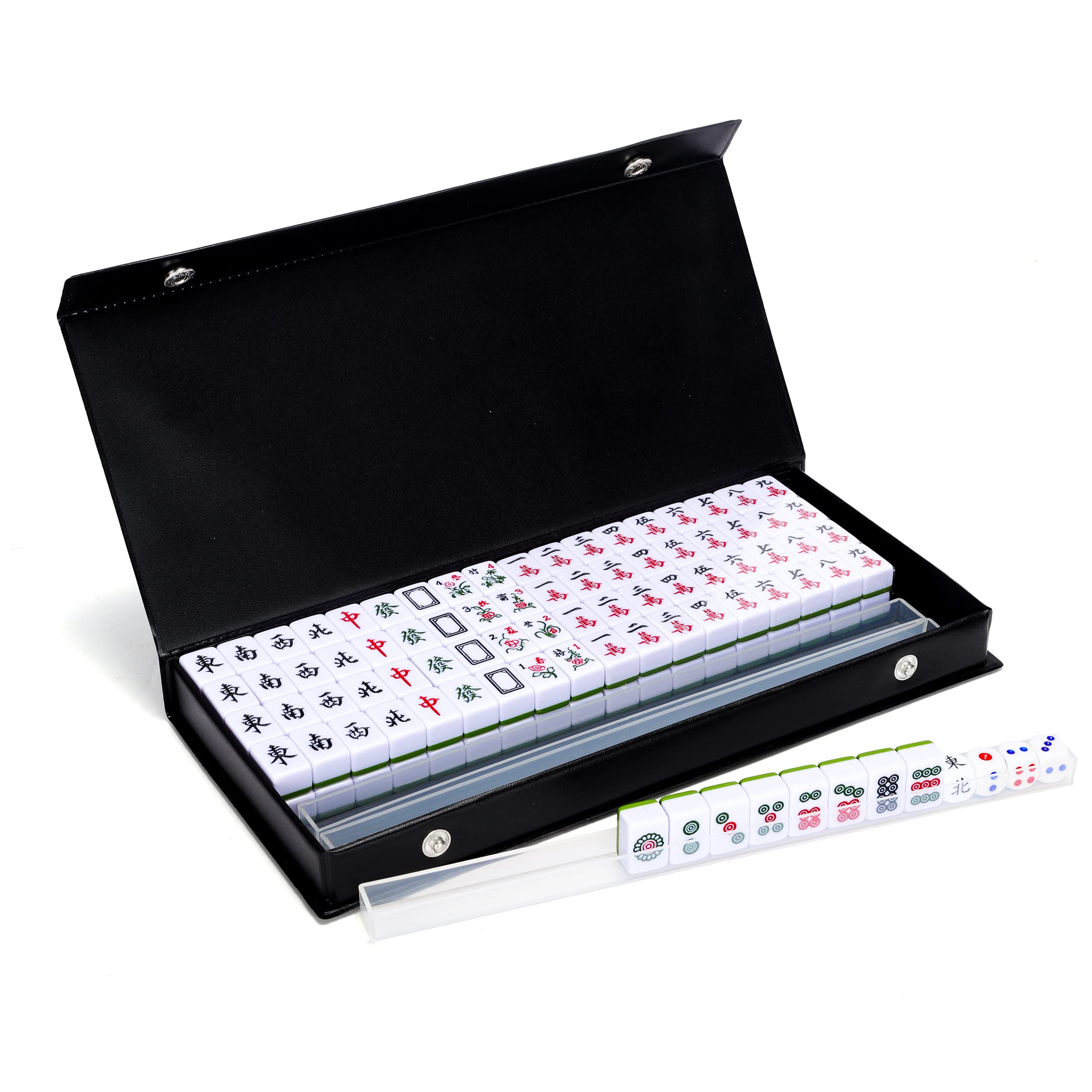 Photo 1 of drizzle Pink Travel Mini Mahjong Set 20mm with Instructions - Portable 146 Tiles - for Beginners with 4PCS Racks 2 Pounds - Chinese Mah-Jong Game ??