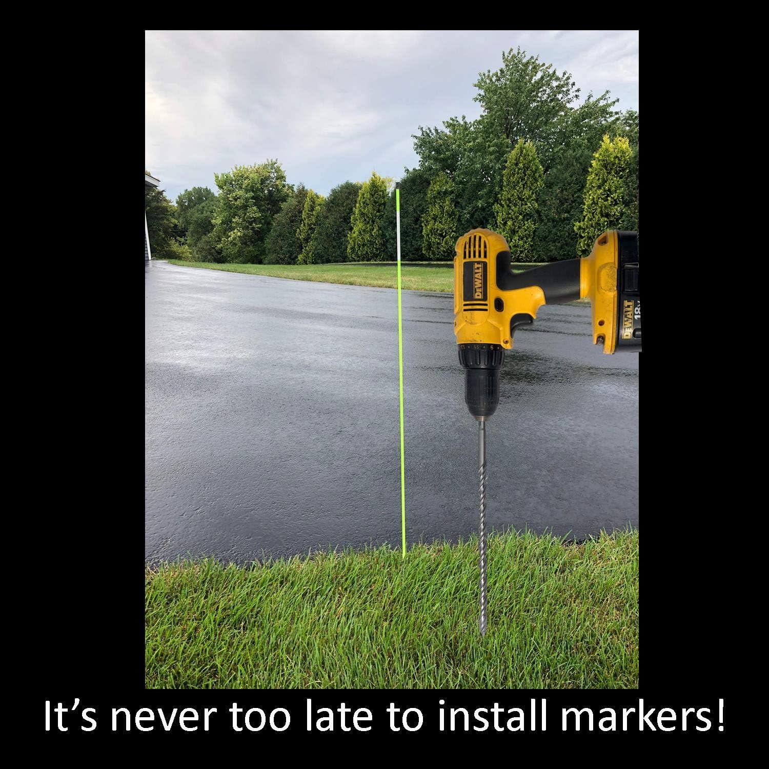 Keyfit Tools 12" Stainless Steel Contractor Grade MarkerBit Driveway Marker Installation Drill Bit Easily Drill in Driveway Markers Stakes reflectors Snow plow Markers ~Frozen Ground & Ice No Problem : Garden & Outdoor