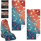 2 Pack Car Towel Seat Covers with Storage Bag, Multifunctional Towel for Gym Outdoor Sport, Picnic, Beach, Pet Dog Travel,Non-Slip Washable Car Seat Protector (Starry)