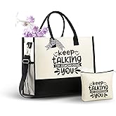 InnoBeta Psychologist Gifts for Women Canvas Tote Bag, Psychologist Gifts Tote with Top Zipper Closure and Shoulder Strap for Birthday, Mother's Day, Christmas