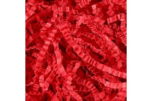 Cgzwxjin Red Crinkle Cut Paper Shred Filler (1/2 LB)，Crinkle Paper for Gift Box, Shredded Paper Filler, Gift Basket Filler,Gift Wrapping