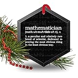 Mathematician Definition Funny Glass Christmas Ornament