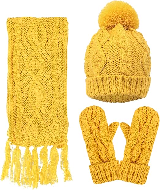 yellow hat and scarf
