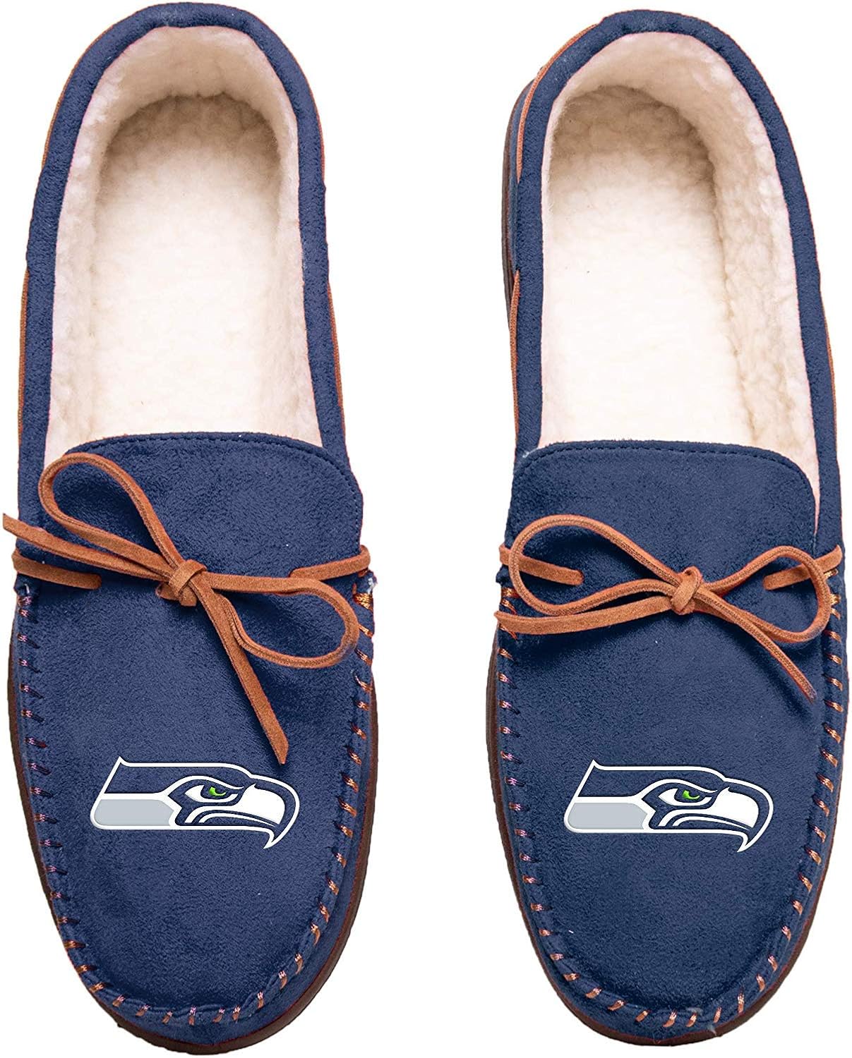 FOCO Football Mens Team Color Big Logo Moccasin Slippers Shoe - Pick Team: Shoes