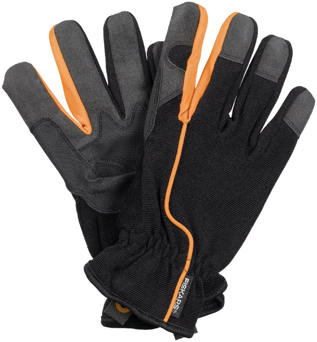 Fiskars Work Gloves - SIZE 10, Black/Orange, 1003477