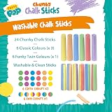 Paint Pop Chunky Chalk Sticks 24 Assorted Colours with Storage Tub view 5
