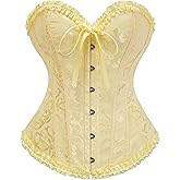 Vrapo Bustier Corset Top for Women | Overbust Lace Up Waist Cincher Shapewear Lingerie