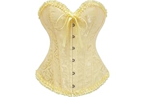Vrapo Bustier Corset Top for Women | Overbust Lace Up Waist Cincher Shapewear Lingerie