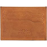 Otto Angelino Genuine Leather Ultra Slim Minimalist Cardholder Wallet - Unisex