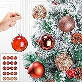 Hollowfly 20 Pcs Christmas Glass Ball Ornaments