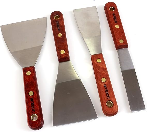 4Pc Wall Paper Decorating Scrapers 1" 2" 3" 4" Precision Anti Rust