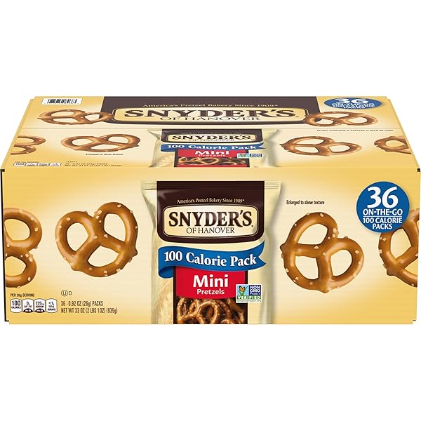 SNYDER’S OF HANOVER MINI PRETZELS, 100 CALORIE INDIVIDUAL PACKS, 36 CT