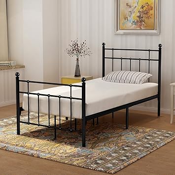 Amazon Com Buff Home Metal Bed Platform Frame With Steel