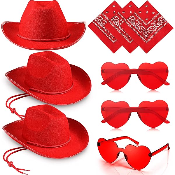 Shihanee 18 Pcs Light Cowboy Hat Space Cowgirl Hat LED  display picture 3