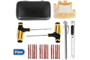 XCBYT Universal Tire Repair Kit - 20 PCS Car Flat Tubeless Tire Plug Kit Best for Tires on Cars, Trucks, Motorcycles, ATV Roadside Emergency Tire Fix Kits