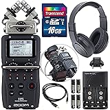 Zoom H5 Four-Track Portable Recorder with Interchangeable Microphone System Including Samson Studio Headphones and Deluxe Accessory Bundle