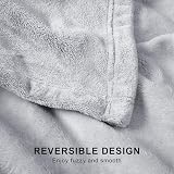 EHEYCIGA Fleece Blanket 130x165cm Silver Grey Soft Microsfiber Throw view 4