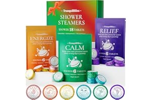 TranquilBliss 18 Pack Shower Steamers with 6 Smoothing Long-Lasting Scents, Shower Bath Bombs with Natural Fragrance, Self-Care and Relaxation Presents for Women and Men