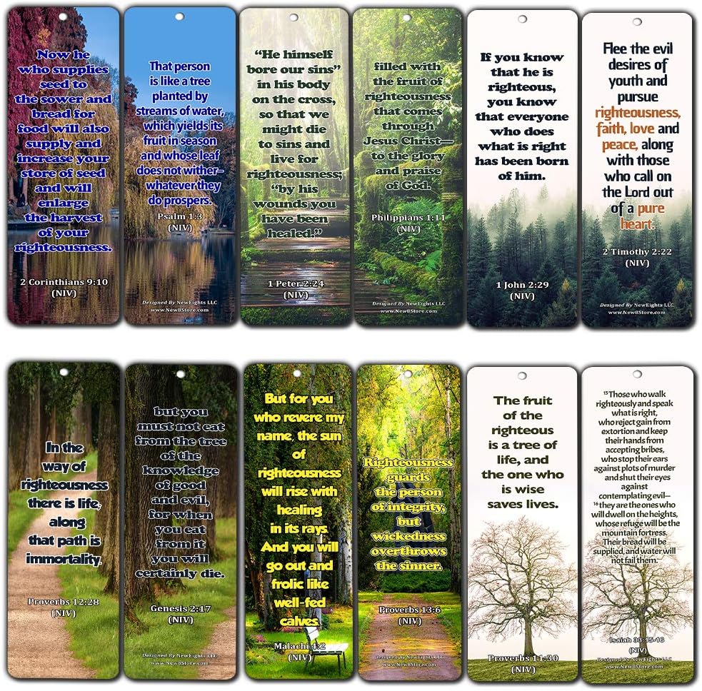 Bible Scriptures About Righteousness (30 Pack) - Bible Texts That Helps Us Live a Godly Life