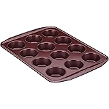 Circulon Nonstick Bakeware 12-Cup Muffin Tin / Nonstick 12-Cup Cupcake Tin - 12 Cup, Red