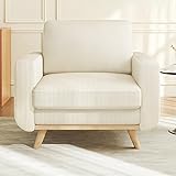 Vesgantti 38.5" Accent Chair Beige, Comfy Corduroy