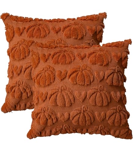 DFXSZ Fall Pillow Covers 18x18 Set of 2 Fall Decorations Autumn Beige Pumpkin Throw Pillow Cases Soft Plush Faux Fur Wool Couch Cushion Case for Chair