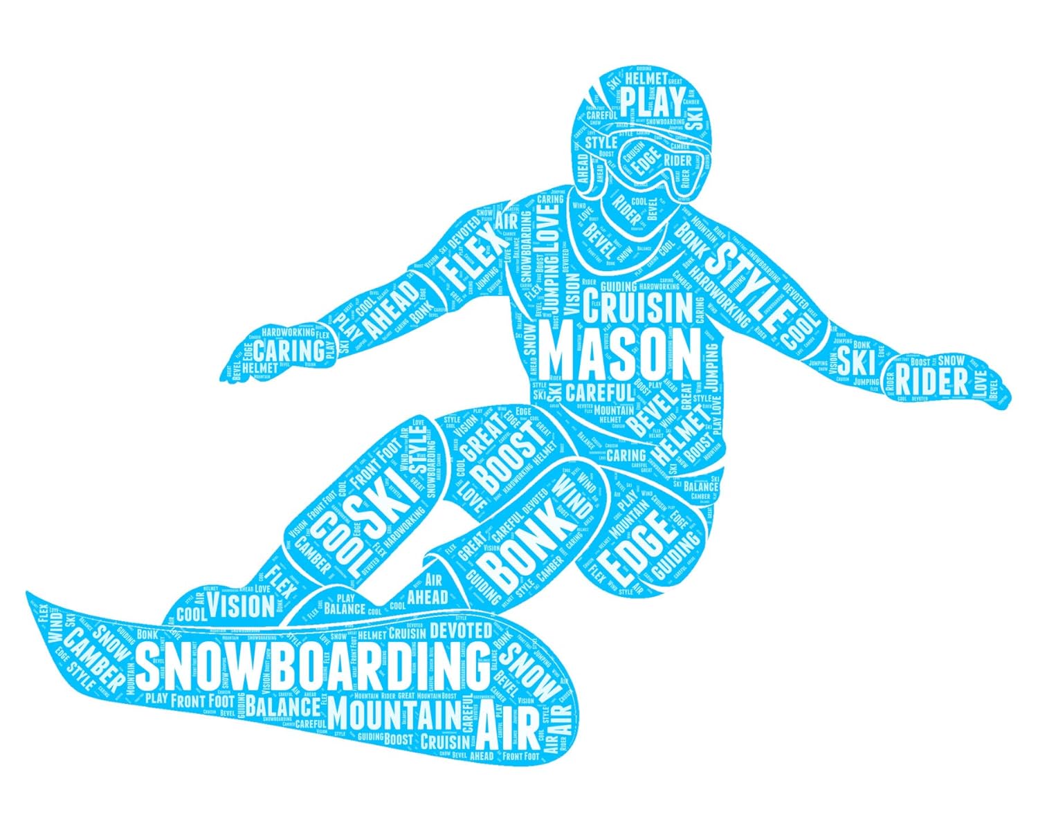 Personalized Snowboarding Gift, Poster For Snowboarder, Ski