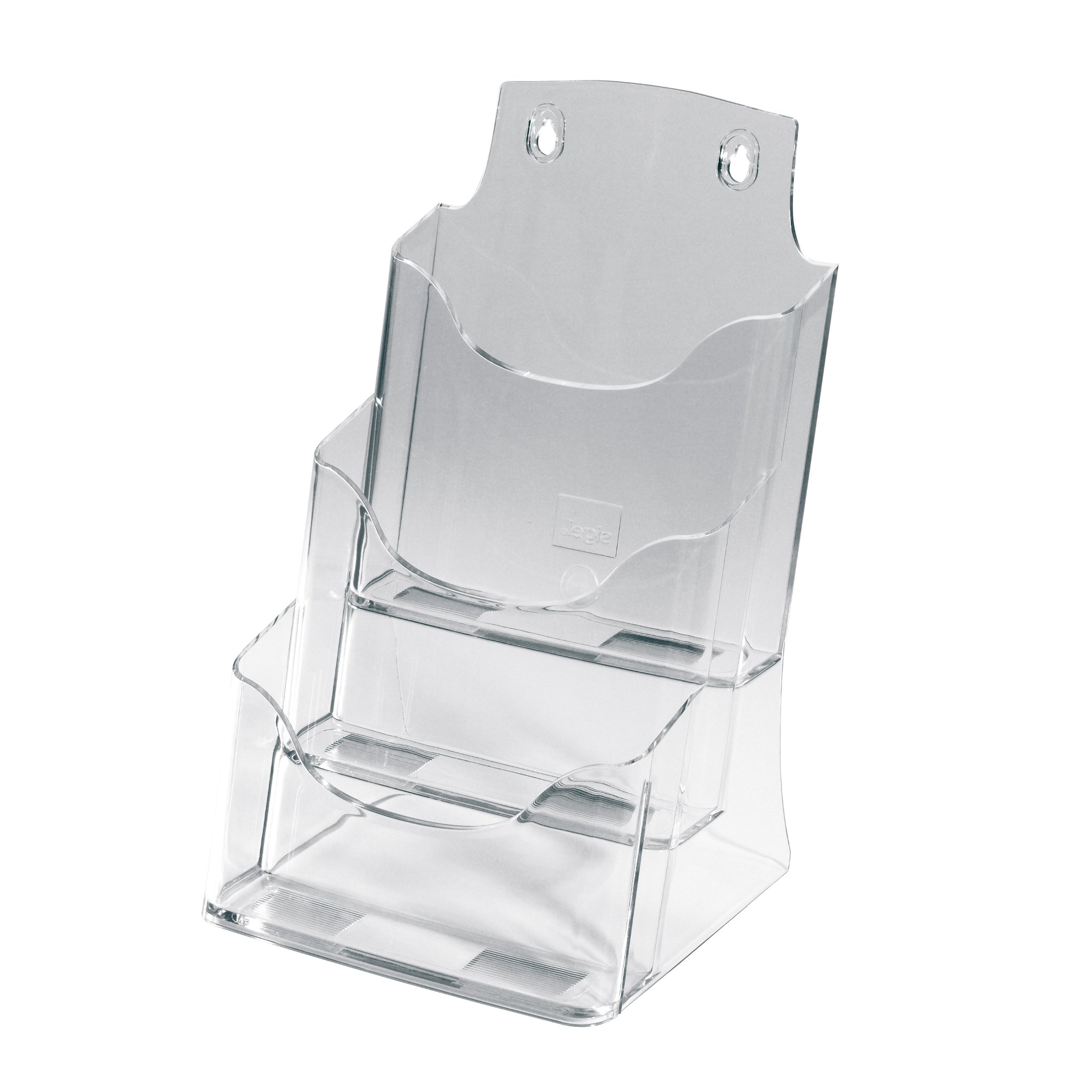SIGEL LH132 Table-Top Literature Holder, for A5, with 3 compartments, uv resistant acrylic, clear, 1 Piece