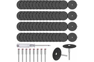 SHENGBENHAO Cutting Wheel Set for Dremel Rotary Tool, 60pcs Rotary Tool Cut Off Wheel 1-1/4'' Reinforced Fiberglass Cut Off Wheels with 8pcs Mandrels for Cutting Metal, Wood, Stone