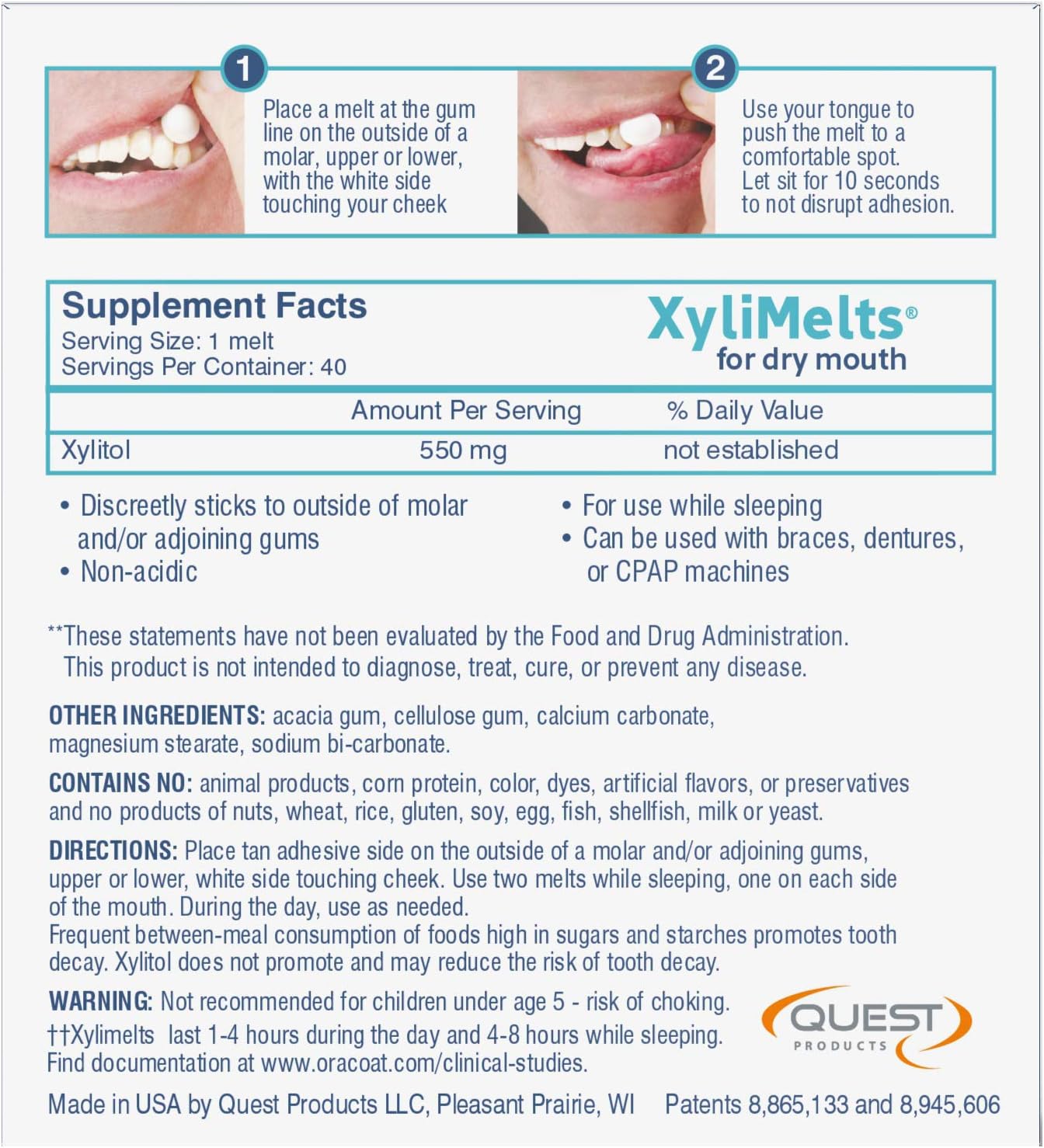Oracoat Xylimelts Oral adhering Discs, Slightly Sweet (Pack of 4), 40 Count: Health & Personal Care