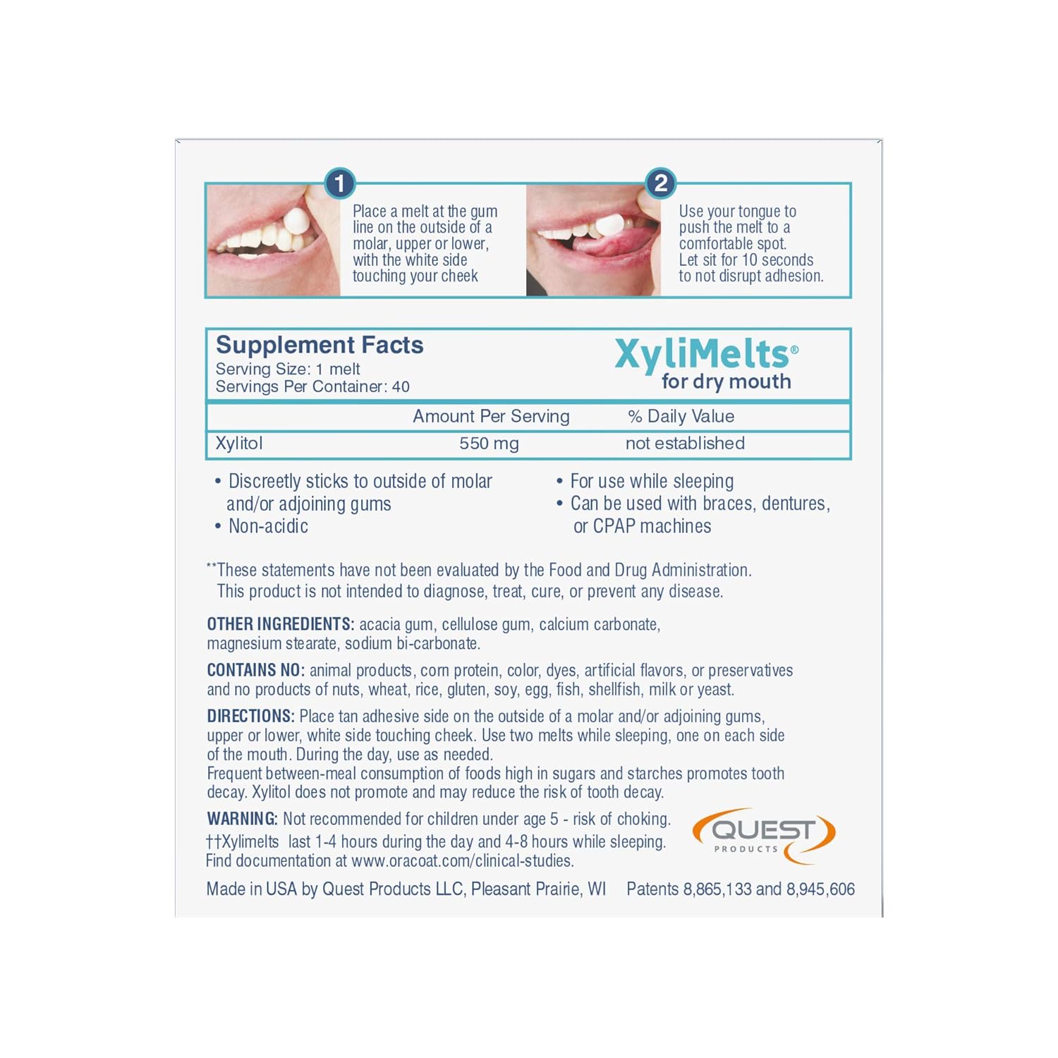 Oracoat Xylimelts Oral adhering Discs, Slightly Sweet (Pack of 6), 40 Count (240 total): Beauty