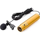 Movo LV-6 Pro Grade Omnidirectional XLR Lavalier Condenser Microphone, with 8.3mm Mic Capsule, Lapel Clip and Windscreen (48V Phantom Powered)