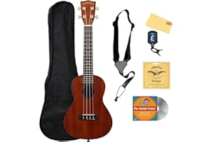 Kala MK-C Makala Concert Ukulele Bundle with Gig Bag, Tuner, Strap, Aquila Strings, Online Lessons, Austin Bazaar Instructional DVD, and Polishing Cloth