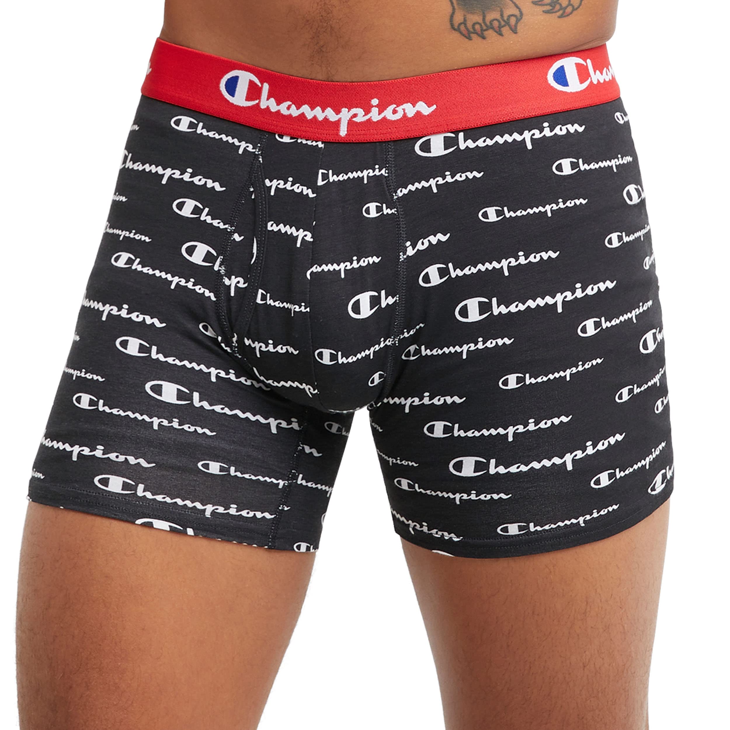 Champion Men's Boxer Briefs, Every Day Comfort Stretch Cotton Moisture-Wicking Underwear, Multi-Pack
