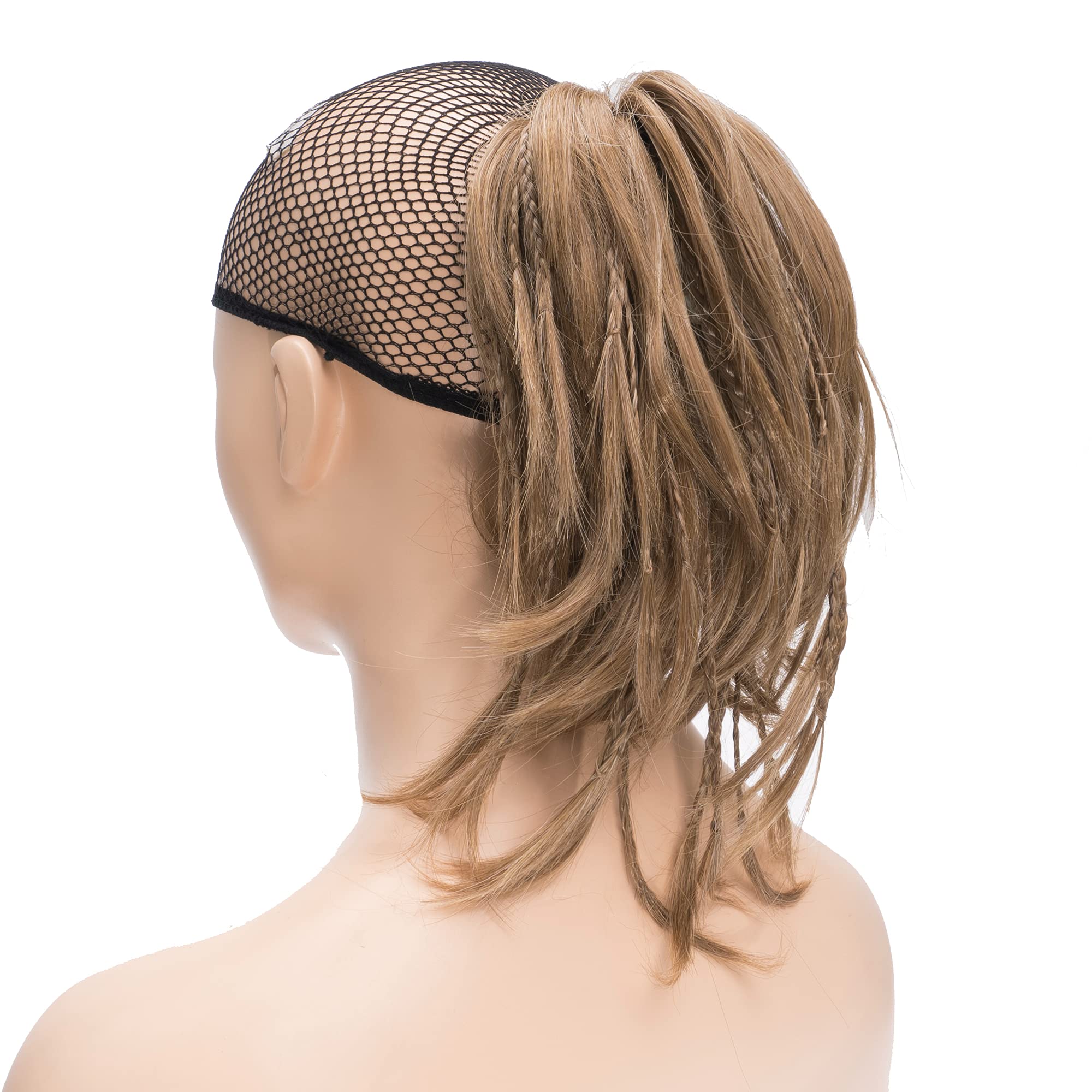 IMISSU Handmade Braid Claw Ponytail Hairpiece Clip in Hair Extensions Pony Tail Hair Pieces (Ash Copper)