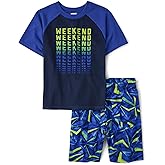 The Children's Place boys Short Sleeve Top and Shorts,2 Piece Pajama Set