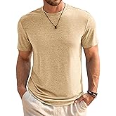 Runcati Mens Short Sleeve T-Shirts Classic Crew Neck Casual Shirt Summer Basic Lightweight Fashion Moisture Wicking Tees
