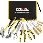 DOWELL Tool Set Household Tool Kit with Storage Tool Bag Pouch, 19 PCS | with Pliers Screwdriver Set Hex Key Wrench