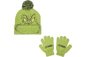 The Grinch Big Face Kids Pom Beanie & Gloves Set