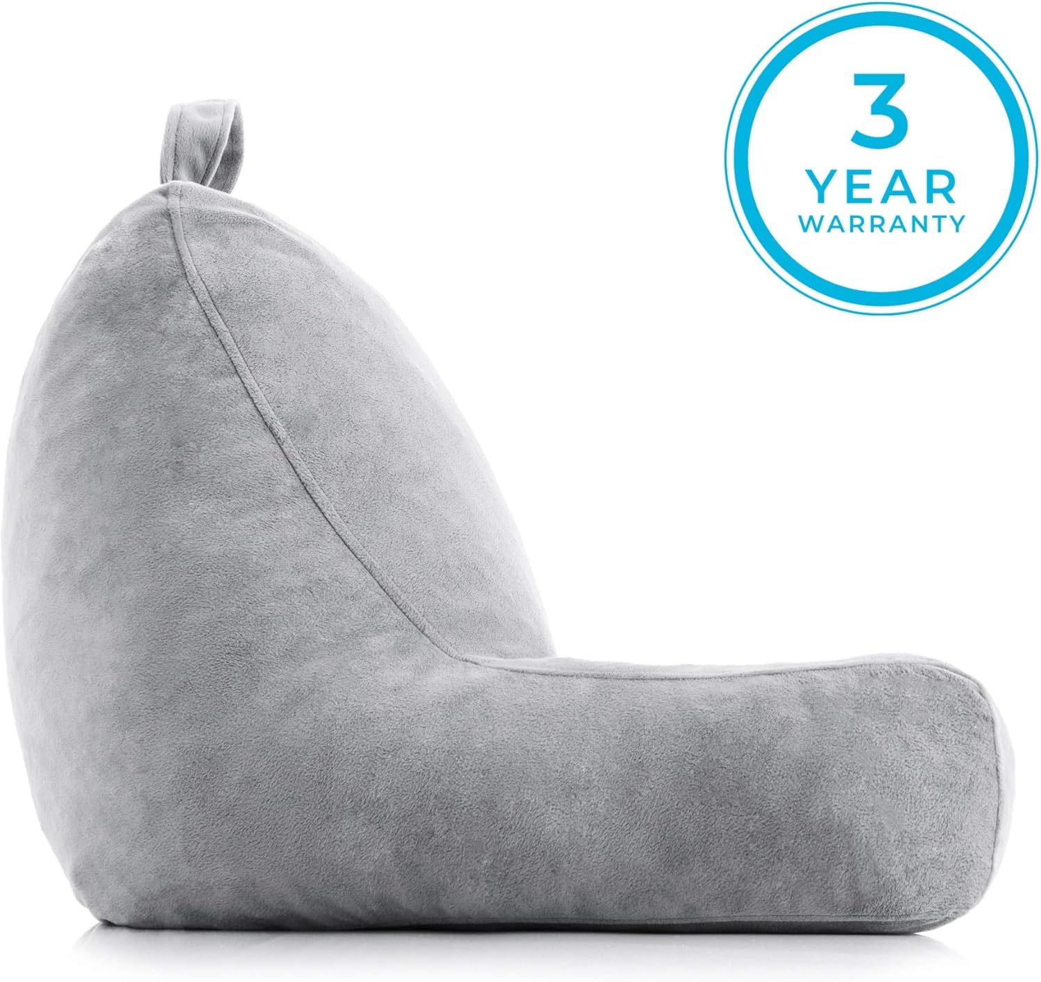 Linenspa Shredded Foam Pillow Perfect for Back Support While Relaxing, Gaming, Reading, or Watching TV - Soft Velour Cover, Standard, Stone: Home & Kitchen