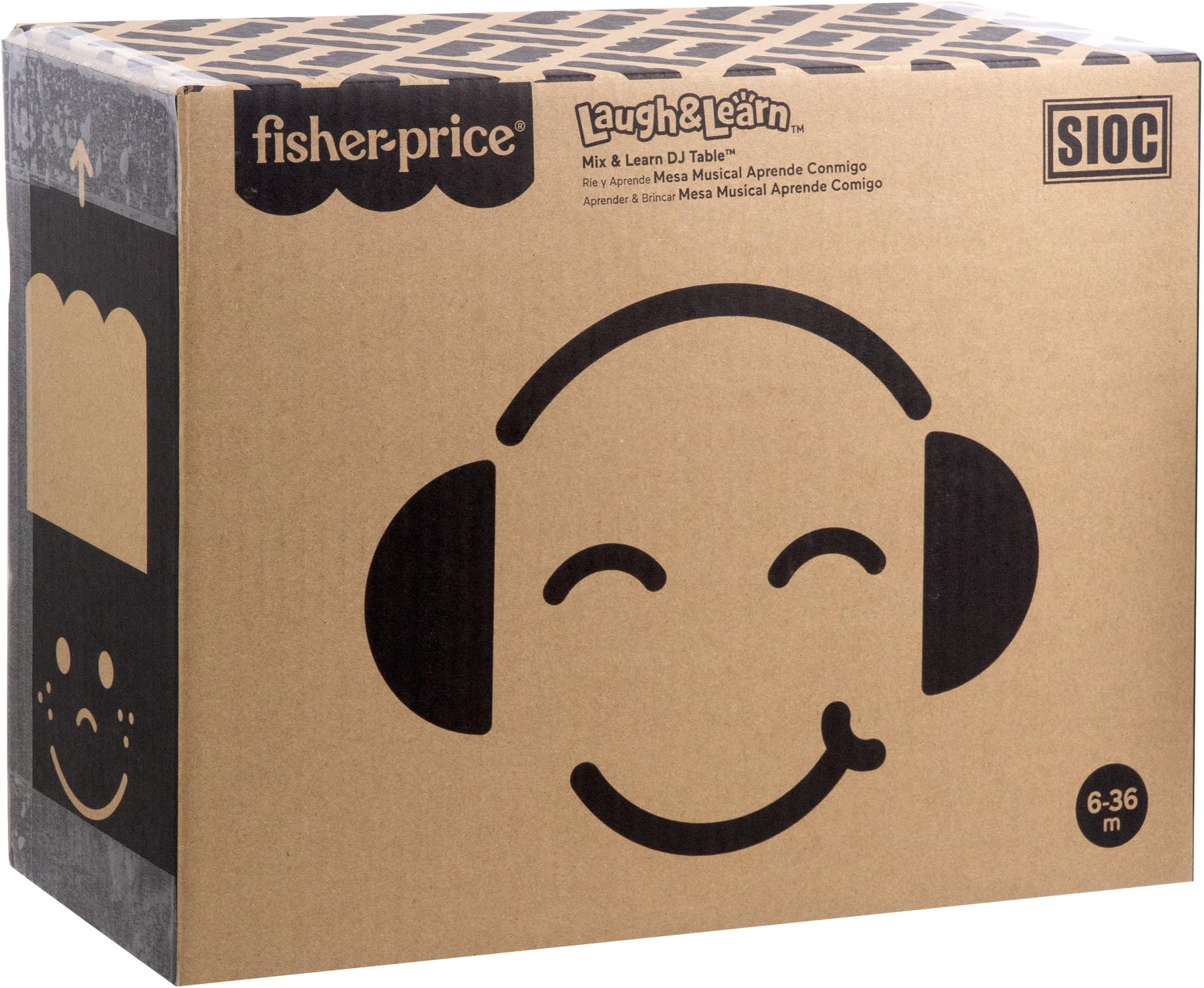 Fisher-Price Baby & Toddler Toy Laugh & Learn DJ Table with Smart Stages Content & Activities for Infants Ages 6+ Months, Multilanguage Version