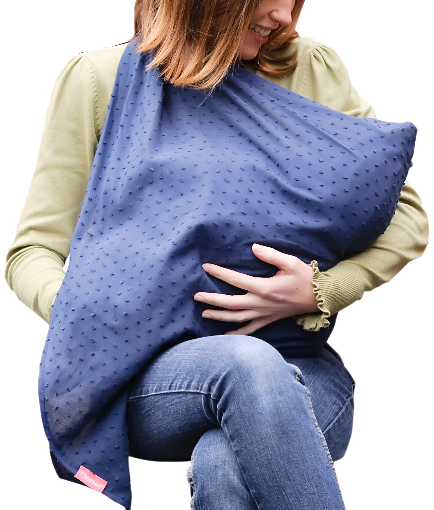 Mamascarf - Discreet Nursing and Breastfeeding Cover - Lightweight 100% Cotton. (Navy)