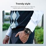 Ticwatch Pro 5 Smartwatch 24mm Leather Watch Band Tuxedo Black Quick Release view 7