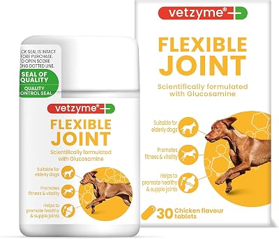 Vetzyme Flexible Joint Supplements for Dogs 30 Tablets Hip Joint Care
