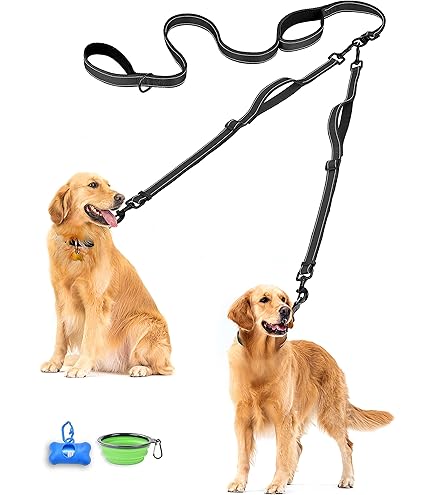 Amazon PetBonus Dual Dog Leash Splitter No Tangle Detachable Double Leashes Coupler for Walking 2 Dogs Reflective Adjustable Two Dog Training Lead Attachment for Small Medium Large Dogs Large Pink