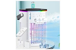 AZOIITO Mini Air Conditioner Battery Powered 6000mAh,Rechargeable Small Air Conditioner for Room,Personal Air Cooler with Mist,Timer & Light,Portable AC Unit Cooling Fan for Camping,Tent,Car Desktop,Bedroom