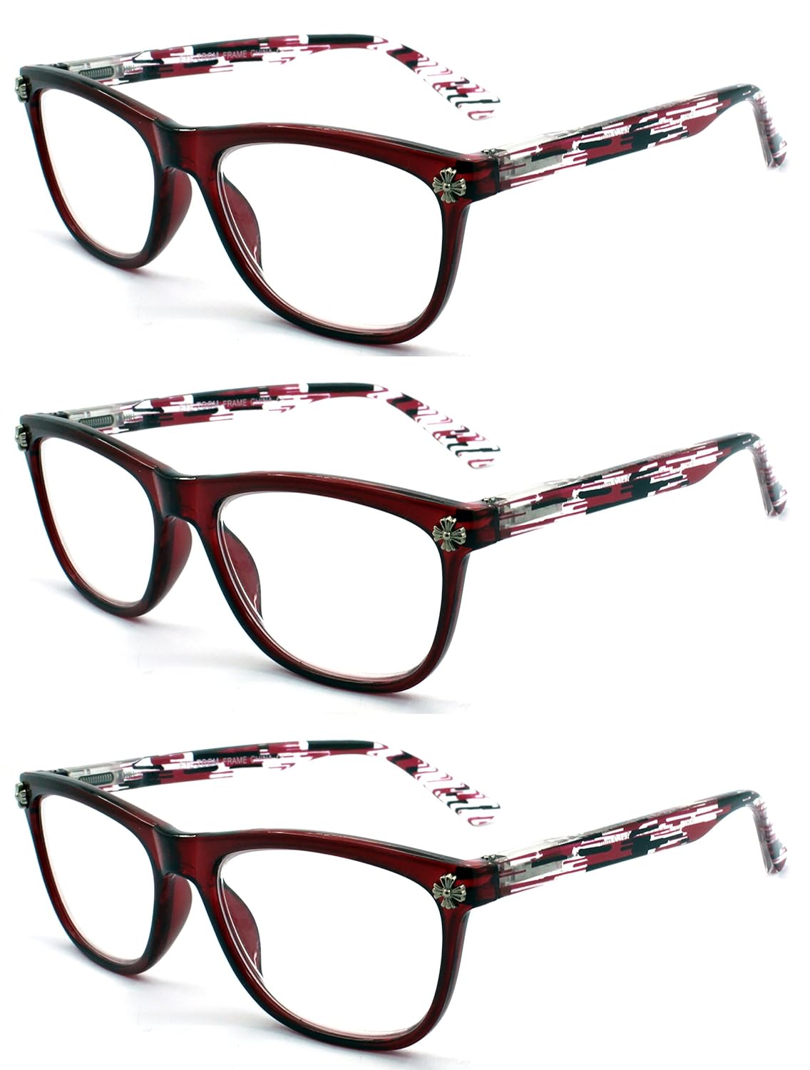 EYEZOOM 3 Pairs Classic Style Reading Glasses Comfort Fit for Men and Women Choose